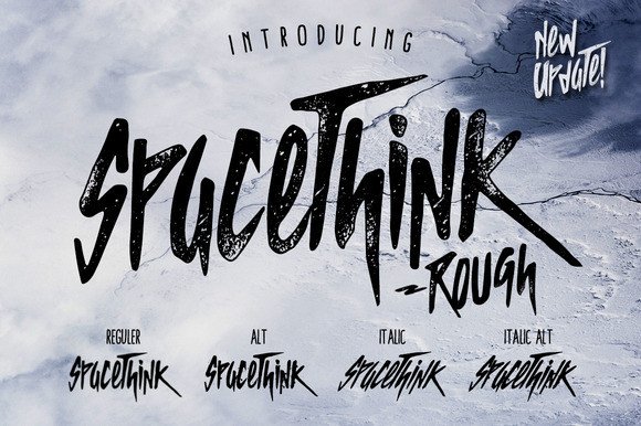 Spacethink: A Brush Script Font with Rugged Charm